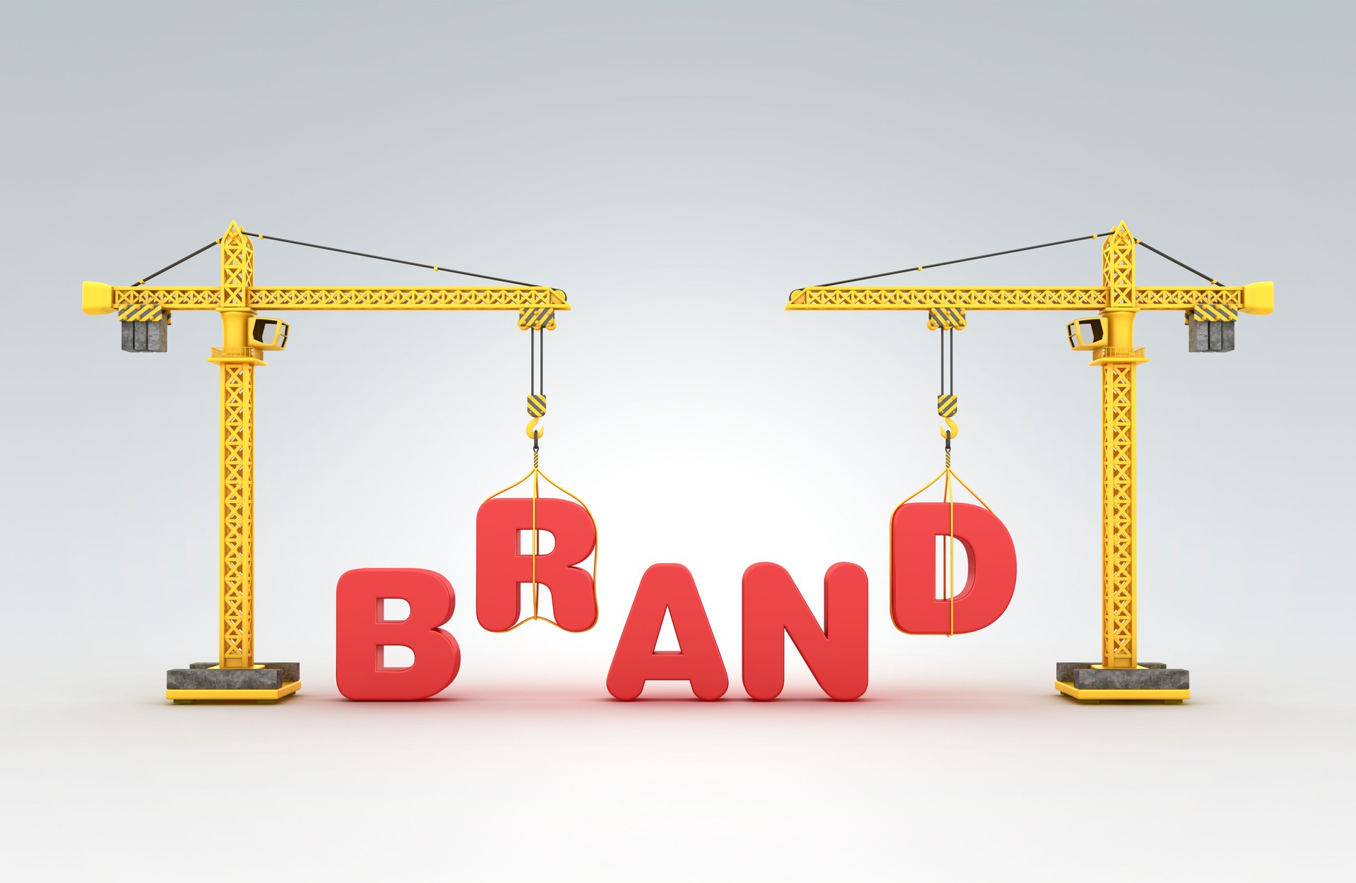 Tower Crane with BRAND Word - 3D Rendering